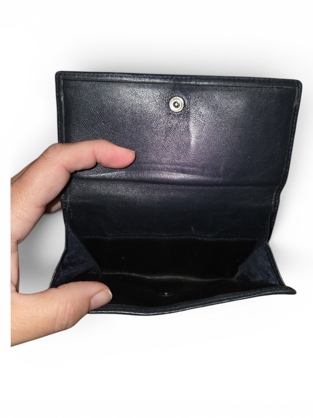 Burberry Black And Gray Plaid Foldover Wallet - Picture 2 of 9